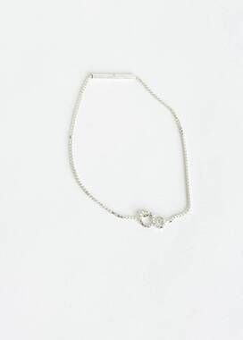 NEW SASKIA DIEZ women's infinity cubic fine bracelet in silver
